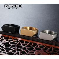 REZEX เครื่องประดับลูกศรแฟชั่นแบบเรียบง่ายแหวนส่วนบุคคลเหล็กไทเทเนี่ยมผู้ชายผู้หญิง