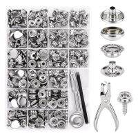 Silver Canvas Snap Kit Marine Grade Stainless Steel Snaps,Screw Snaps,Boat Cover Snaps,Carpet Snap Kit with Setting Tool 314PC