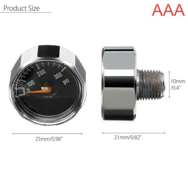 2pcs 25MM 300PSI Micro Air Pressure Gauge for HPA CO2 Tank PCP Lazada