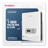 Techfine 1500Va 1000Va พลังงานแสงอาทิตย์230V เครื่องแปลงไฟเพียวไซน์เวฟ1Kva อินเวอร์เตอร์ไฮบริดกริด