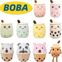 หมอน Boba ตุ๊กตาของเล่นยัดไส้ชาน่ารักนุ่มลายสตรอเบอร์รี่ผลไม้ชานม Plushy เบาะของเล่น Kawaii ของขวัญตุ๊กตาของเล่นสอดไส้