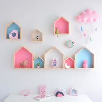 【CW】 1/3pcs Wall Shelf Child Kid Room Wood Mounted Sundries Crafts Holder Rack Bedroom