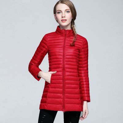 2018 Autumn Winter Female Long Jacket Plus 5XL 6XL Fashion Ladies Slim Duck Down Parka Stand Collar Lightweight Women Warm Coats