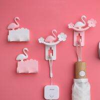 【YF】 Creative Hook for Wall Decoration Powerful Porch Cute Flamingo Key Coat Hangers Behind The Door Bathroom Accessories