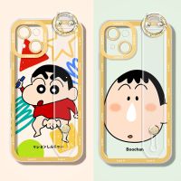 Cayon ShinChan เคสใสสายรัดข้อมือ,เคสใสสำหรับ Samsung Galaxy S23 S22 S21 S20 S10 FE Plus Note 20 10 9 A32ฝา A72 A52