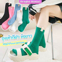 ถุงเท้ากีฬา ข้อยาว ผ้าฝ้าย ถุงเท้าข้อกลาง แฟชั่นฤดูใบไม้ร่วง womens socks