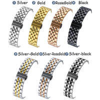 18 19 20 21 22mm 24 26mm Watch Band Flat Curved End Stainless Steel Watchband Butterfly Buckle Replacement Watch Strap celet