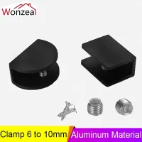 2pcs/Lot 6-10mm Square Half Round Shape Space Aluminum Glass Clamps Shelves Support Holder Corner Bracket Clips Adjustable Wall Cleaning Tools