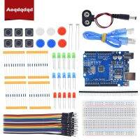 (Cutting-edge) Basic Starter Kit สำหรับ Arduino UNO ตัวต้านทาน R3 LED Light Diode Breadboard Dupont Cable คลิปแบตเตอรี่ School Lap Tester DIY Kit