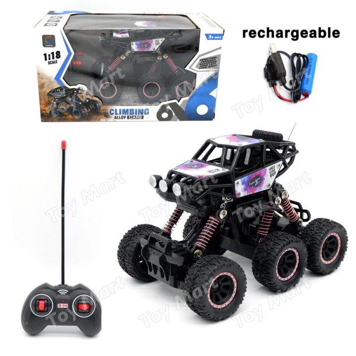 R/C Off Road 6 Wheels Monster Truck w/ Rechargeable Batteries Charger