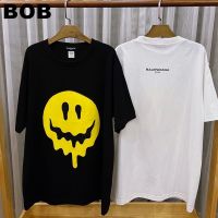 BOB เสื้อยืดแขนสั้น บาเลน ลายยิ้มเหลือง unisex tshirt SMLXL2XL3XL unisex #polo