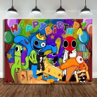 Customized Rainbow Friends Party Decoration Vinyl Rainbow Friends Backdrops Background Baby Shower Kids Birthday Party Supplies