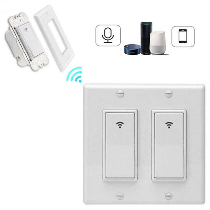 Voice Control Wall Switch Us Standard Light Panel Smart WIFI PC Touch ...