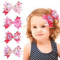 10pcsLot 5 Inch Valentines Day Hair Clip Love Heart Printed Bowknot Hairgrips Baby Boutique Headwear Handmade Hair Accessories