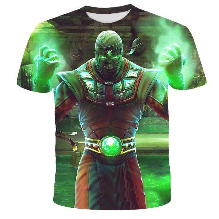 ฤดูร้อน-t-เสื้อ-3d-พิมพ์เกม-mortal-kombat-เด็ก-tshirt-แฟชั่นสบายๆการ์ตูนรอบคอเสื้อยืดเด็กสาวเสื้อผ้าเด็ก