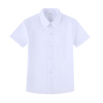 Daifabao เสื้อเชิ๊ตแขนสั้นเด็กผู้ชาย,ในฤดูร้อนเด็กชายอ้วนสีขาวเสื้อเชิ้ตผ้าฝ้ายบริสุทธิ์นักเรียนชุดเชียร์ลีดเดอร์