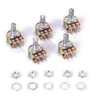 5pcs/lot WH148 Linear Potentiometer B10K B1K B2K B5K B20K B50K B100K B500K B1M 15mm Shaft With Nuts Washers 6 Pin For Arduino