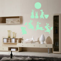 KW3243 Moon Rabbit Luminous Wall Sticker เทศกาลไหว้พระจันทร์กระต่ายน่ารัก Luminous Sticker Factory Wholesale