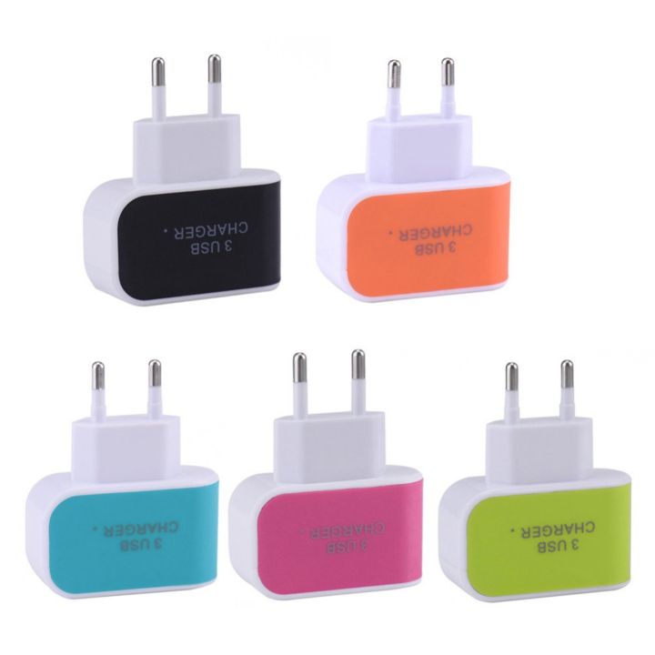 สินค้าขายดี-triple-usb-port-home-travel-charger-adapter-หัวชาร์จอัจฉริยะ