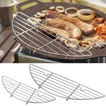 stainless steel BBQ Grill Meshes Oven Net Wire Steaming Kebab Barbecue Mesh  Rack Kitchen bread cold