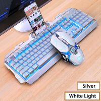 คอมโบเมาส์104ความรู้สึกเชิงกล USB ไฟ RGB Backlit สำหรับนักเล่นเกมแล็ปท็อป