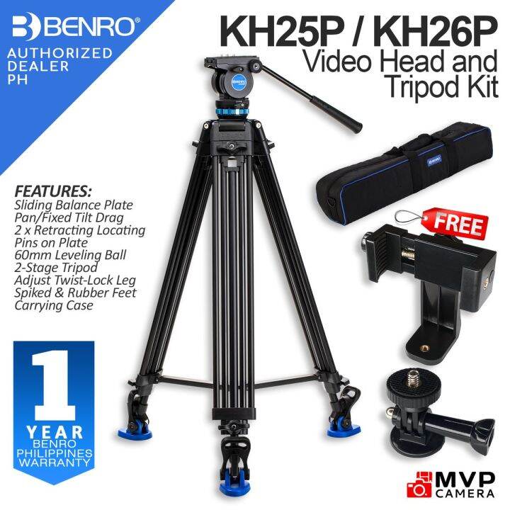 [AUTHORIZED PH] BENRO KH Series KH25P and KH26P Video Head & Tripod Kit ...