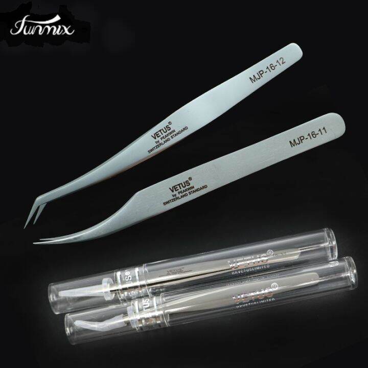Vetus Ultra Rigidity Curved Tweezers Of Dolphin Design Fine Point Anti