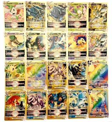 57/100pcs Anime Pokemon Gold Card Charizard Pikachu Gold No Repeat Collection Vmax GX EX Cards Children 39;s Gifts Pokemoncard Toy