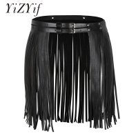 【CW】 YiZYiF Fringe Tassel Skirt Harness BDSN Adjustable Faux Leather Gypsy Costume