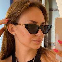 OLOPKY Cat Eye Sunglasses Women Luxury Brand Metal Chain Small Frame Glasses Square Eyewear Female Sexy Shades Gafas De Sol