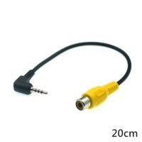 Adaptor Kabel Video AV In 2.5Mm Jack AV Steker Jantan Ke Kabel Adaptor Betina RCA untuk Kamera Belakang GPS Kartu Suara Bluetooth Mobil