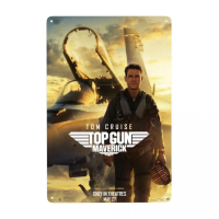 Tom Cruise TV ภาพยนตร์ Top Gun Maverick Sign Vintage แผ่นโลหะสำหรับผับ Cafe Yard Man Cave Bar Wall Decor