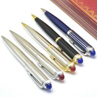 Luxury Roadster Series Ca Ballpoint Pen Metal Blue Silver Stripe Top Quality Writing Stationery Gift Pens With Exquisite Gem Pens