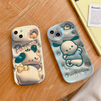 เคสโทรศัพท์ IMD ไฟสีน้ำเงินลายการ์ตูนน่ารักสำหรับสุนัข Pacha เคสด้านหลังซิลิโคนกันกระแทกสำหรับ IPhone 11 12 13 14 Pro Max