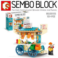 บล็อกตัวต่อรถเข็นร้านค้า พร้อมมินิฟิกเกอร์ 1 ตัว SEMBO BLOCK 601115 จำนวน 151 ชิ้น