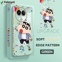 [ฟรีสายคล้อง] สำหรับ Realme 11 5G Realme Narzo 60 5G เคสมือถือการ์ตูนน่ารักดินสอสี Shin-Chan เคสขอบสี่เหลี่ยมลวดลายเคสโทรศัพท์โทรศัพท์นิ่มชุบหรูหรา