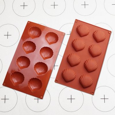 GL-แม่พิมพ์ ซิลิโคน รูปหอยเชลล์ 8 ช่อง (คละสี) Shell silicone mold