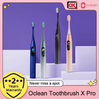 แปรงสีฟัน IPX7แปรงสีฟันไฟฟ้าพลังคลื่นเสียง Oclean X Pro กันน้ำพร้อมโหมดการแปรงฟันแบบชาร์จไฟได้4โหมดหน้าจอสัมผัส