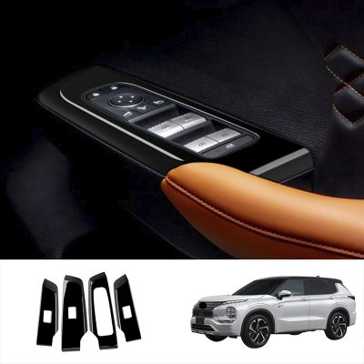 Car Window Glass Lift Button Switch Cover Trim Door Armrest Panel for Mitsubishi Outlander 2022+ RHD