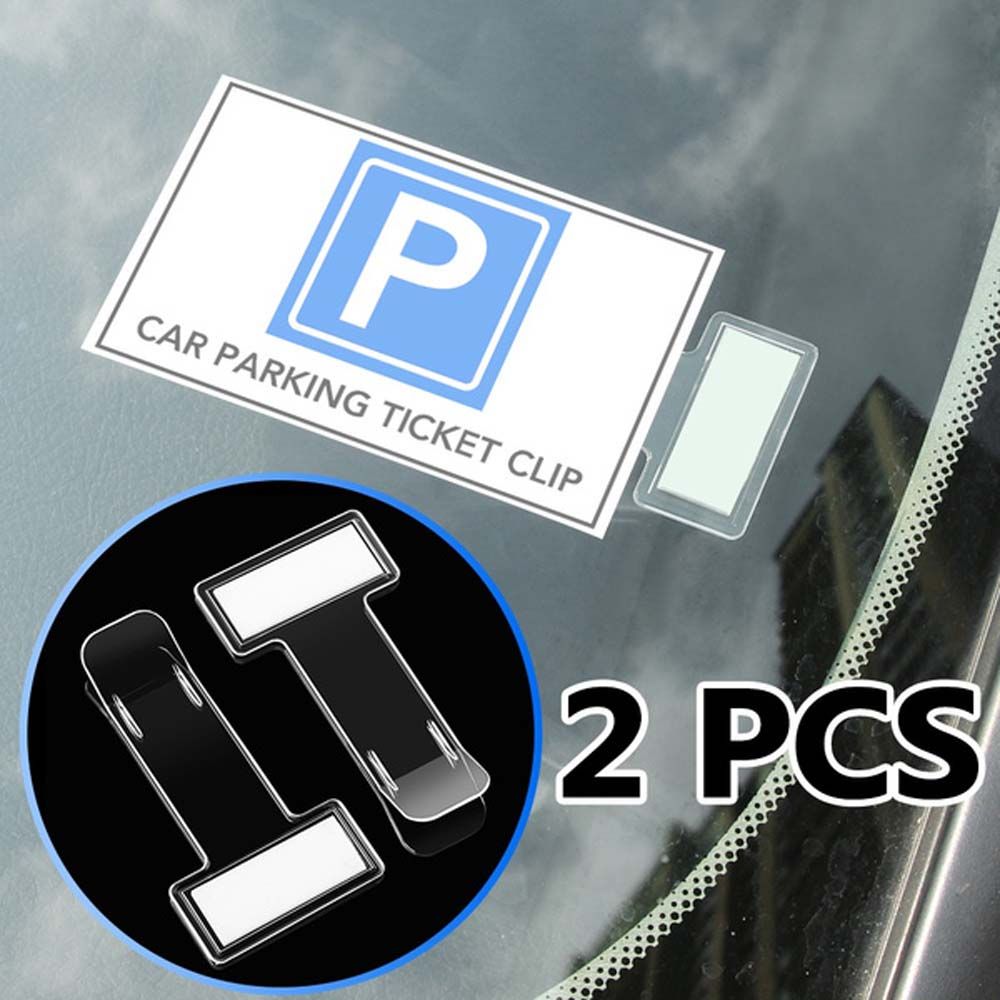 5 Pcs Portable Car Windscreen Parking Ticket Clear Permit Holder Clip Sticker AB 