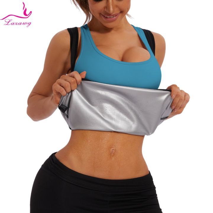 LAZAWG Sauna Vest For Women Weight Loss Top Sweat Tank Top Slimming  Sleeveless Thin Fat Burner Sportwear Body Shaper Workout 