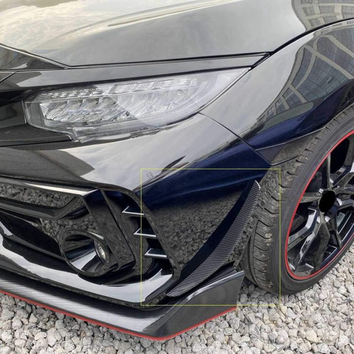 Front Bumper Side Wind Blade Front Bumper Spoiler Auto for Honda Civic Type-R 2019-2021