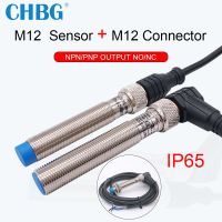 CHBG ชุด M12 Inductive Proximity Sensor สวิทช์4pin เชื่อมต่อ2M PVC สาย2มม. 4มม. Flush Non-Flush การตรวจจับโลหะ