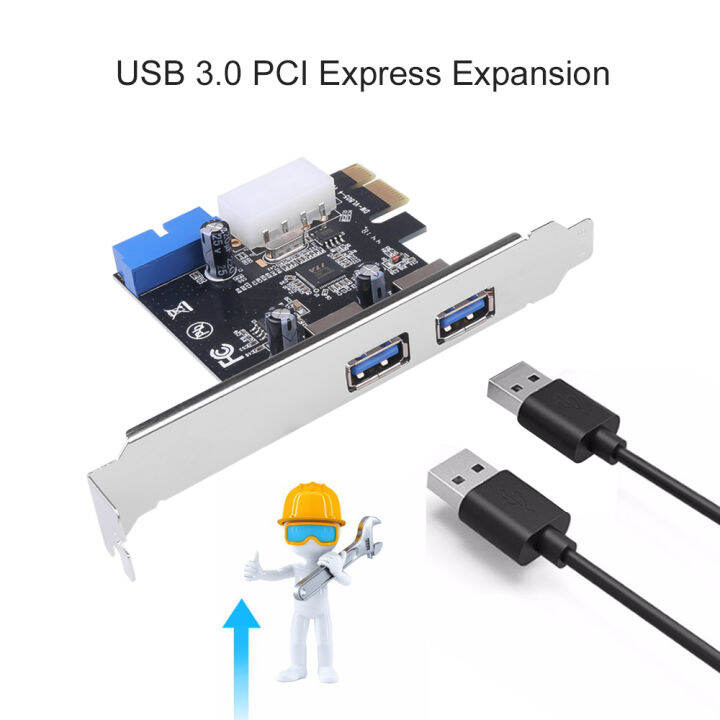 2 Port USB 3.0 PCIE Kartu Ekspansi Adaptor Eksternal USB3.0 Hub