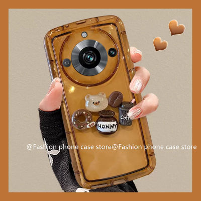 เคส Realme11 Pro Realme 11 Pro+ 5G Phone Case เคสตุ๊กตาหมีโดนัทคาราเมลน่ารักฝาครอบซิลิโคนนิ่มกันกระแทก2023