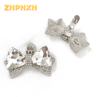 ZNPNXN 1ชิ้นคลิปหนีบรองเท้าแบบ DIY สำหรับผู้หญิงรองเท้าแต่งงานส้นสูงของตกแต่งเจ้าสาวติดโบว์ประดับพลอยเทียมเงางามคลิปตกแต่งรองเท้า