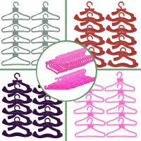 【YF】✔❁☏  10 Pcs/Lot Dolls Accessories Pink Wardrobe Dollhouse Plastic Hangers for Kid