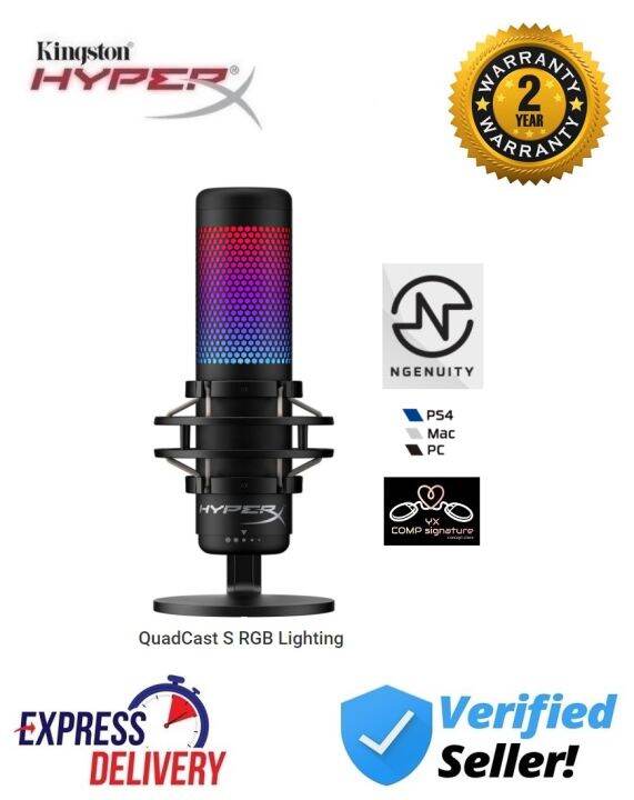 HyperX QuadCast S RGB Lighting USB Condenser Gaming & Streaming