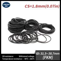 5PCS/lot Fluorine rubber Ring Black FKM Seal 1.8mm Thickness ID31.5/32.5/34.5/35.5/36.5/37.5/38.7mm O Ring Seal Ring Gasket