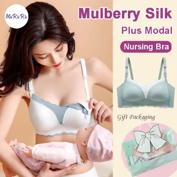 Women's Mulberry Silk Bras Silk Bra Underwear Wireless Glossy Comfortable  Bras